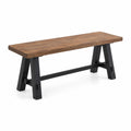 Banc en bois et métal Chêne/Noir 120 cm