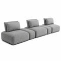 Canapé modulaire en tissu gris, 4 places