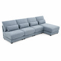 Canapé d'angle modulable en tissu bleu