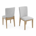 Chaise en bois et tissu gris clair lot de 2