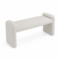Banc en tissu beige avec structure en bois